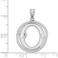 thumbnail image 4 of Sterling Silver Rhodium-Plated Fancy Script Letter O Initial Pendant Made In United States qc8999o, 4 of 5