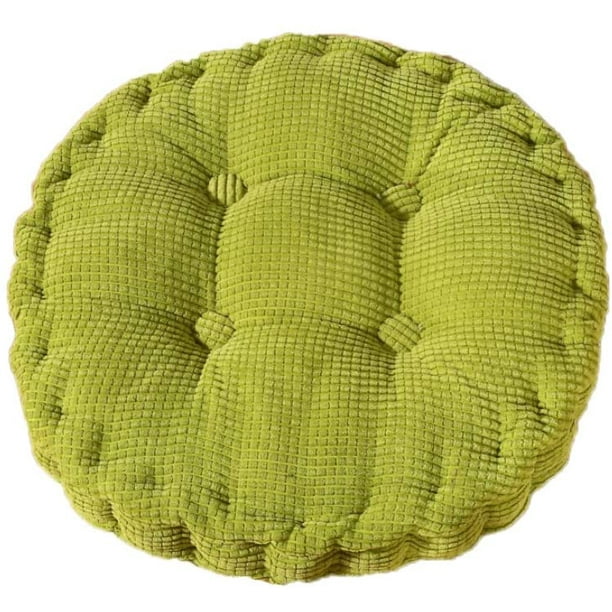 Cojín de silla, relleno grueso, acolchado, redondo, para comedor interior y exterior, cojín redondo, verde