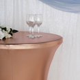 thumbnail image 6 of Balsa Circle Metallic Blush Premium Cocktail Table Cover Fitted Spandex Tablecloth, 6 of 8