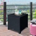 thumbnail image 2 of Outsunny Rattan Side Coffee Table with Glass Top, 2 of 10