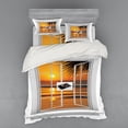 thumbnail image 2 of Ambesonne Tropical Bedding Set 3 Pcs, Ocean Sunset View Sky, Twin XL, Apricot, 2 of 3