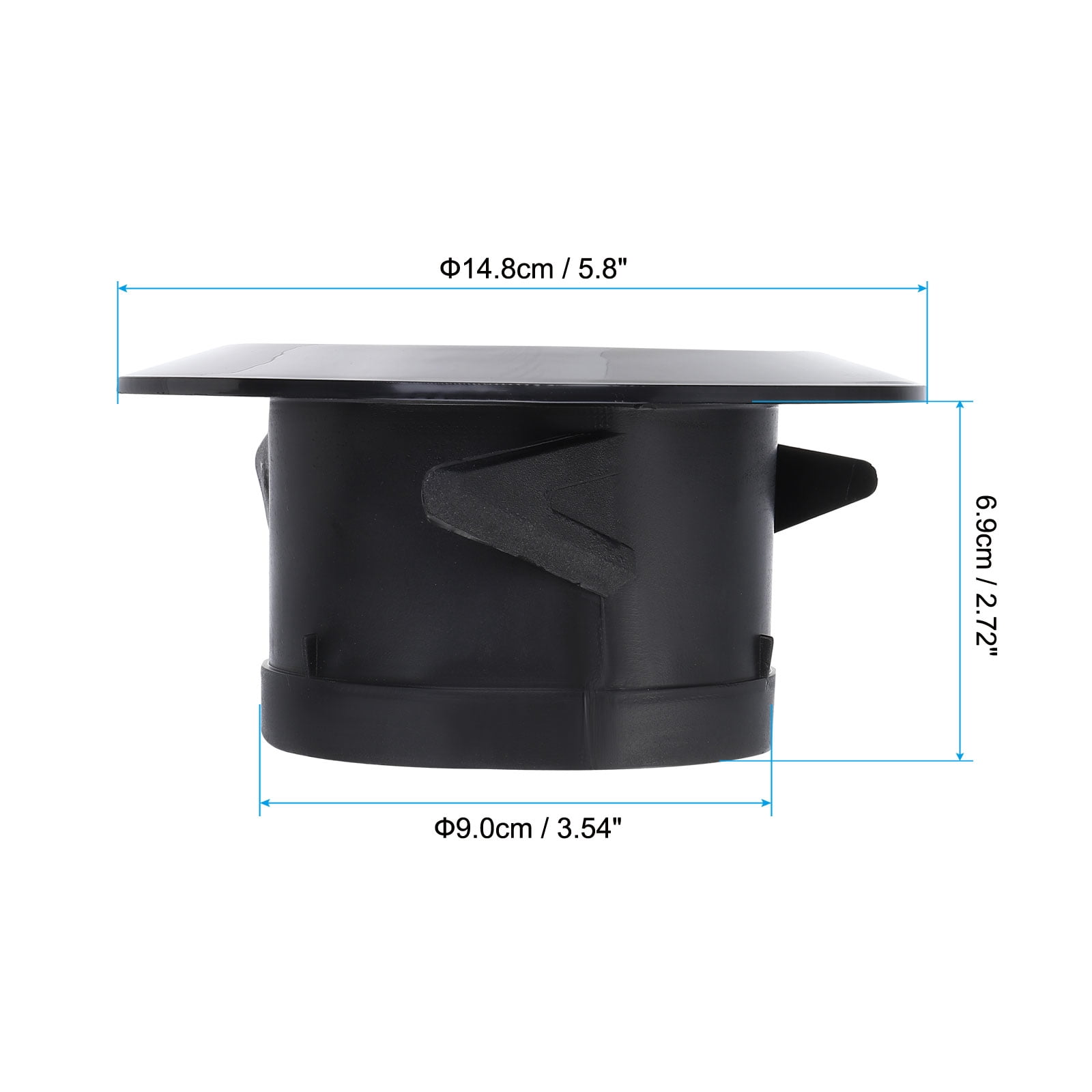 Uxcell 4 Inch Round Air Vent, 1Pcs ABS Adjustable Soffit Exhaust Vent Cover for Home Living Room Kitchen Office, Black