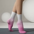 thumbnail image 2 of Women's Yoga Pilates Socks with Grips Non Slip Colorful Gradient Tie Dye Cushioned Crew Socks for Ballet Dance, Medium 6-9, 2 of 7