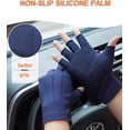 thumbnail image 2 of Azul marino S Guantes de conducción sin dedos para hombre Protección solar Guantes antideslizantes Guantes de ciclismo con pantalla táctil Guantes de mujer Guantes de malla transpirable Guantes deportivos Gimnasio Correr Trabajo Moto Viajes Rojo Verde, 2 of 5