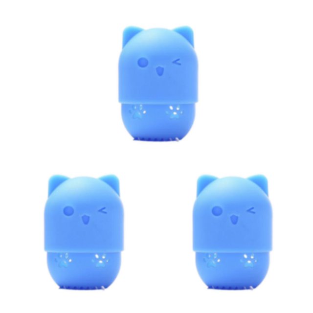 Destyer Chat en Forme d'Éponges dans l'Ordre Lavable et Réutilisable Boîte de Rangement pour la Maison Bleu 3Set