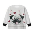 thumbnail image 4 of Xoenoiee Pug Dog Heart Print Girls Oversized Sweatshirt Crewneck Pullover Long Sleeve Soft Comfy Outerwear Casual Tops for Fall Winter, 7-8 Years, 4 of 7