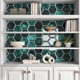 thumbnail image 4 of Decotalk Peel and Stick Backsplash Green Hexagon Backsplash Kitchen Backsplash Tiles Adhesive 30x30 cm, 3 PCS, Back Splash Tiles Stick on Backsplash Tiles for Kitchen Wall Backsplash Green, 4 of 6