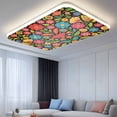 thumbnail image 2 of Boho Flower Fluorescent Light Covers, Red Blue Yellow Colorful Mexico Tribal Magnetic Light Covers for Ceiling Lights, Fluorescent Ceiling Shade Filters for Classroom Bedroom Office 4x2Ft x 2PCS, 2 of 8