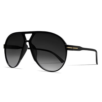 ?New Black Retro Aviator Polarized Sunglasses Womens Mens Vintage Square Accessories | New Black Retro Aviator Polarized Sunglasses  main image 4