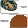 thumbnail image 5 of Turtle 6PCS Round Microfiber Leather Coasters, 11x11 cm/4.3x4.3 in, Drink Mats for Table, Set of 6 Absorbent Coasters for Drinks, 5 of 6