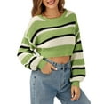 thumbnail image 2 of Lovito Casual Striped Long Sleeve Round Neck Women Sweater, 2 of 5