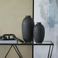 thumbnail image 2 of DecMode 16", 12"H Black Ceramic Vase, Set of 2, 2 of 9
