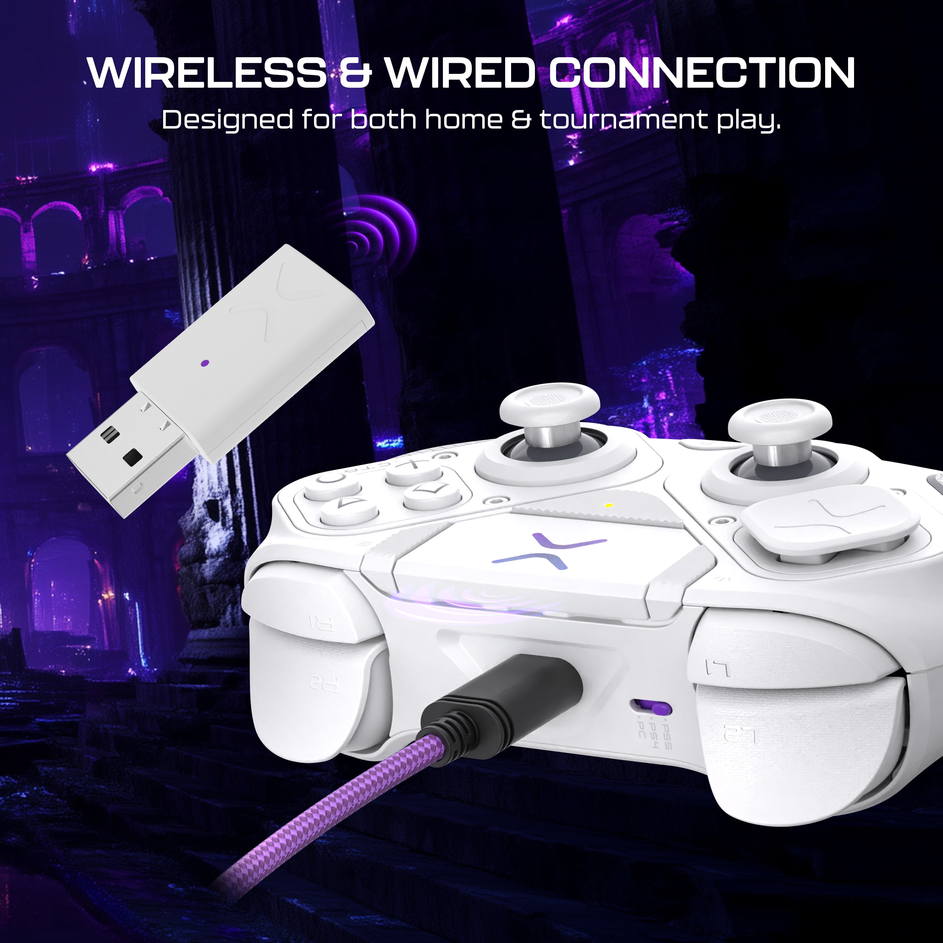 Turtle Beach Victrix Pro BFG Reloaded Wireless Modular Gaming Controller for PlayStation 5, PlayStation 4, PC; Fightpad Module, Hall-Effect Thumbsticks/Triggers, Remappable Buttons - White