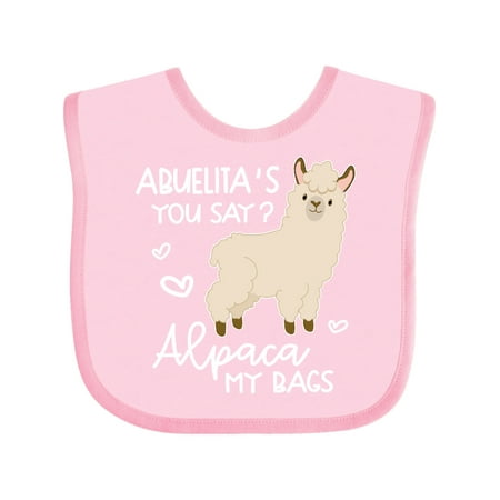 

Inktastic Abuelita s You Say Alpaca My Bags Gift Baby Boy or Baby Girl Bib