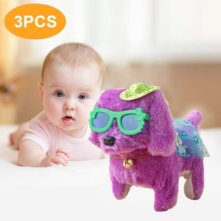 

TMOYZQ Christmas Toys for Baby Girls Boys Electric Dance Puppy Wearing Skirt with Glasses Hat Puppy Stuffed Toys Gift 3PCS Christmas Gift for Toddler on Clearance