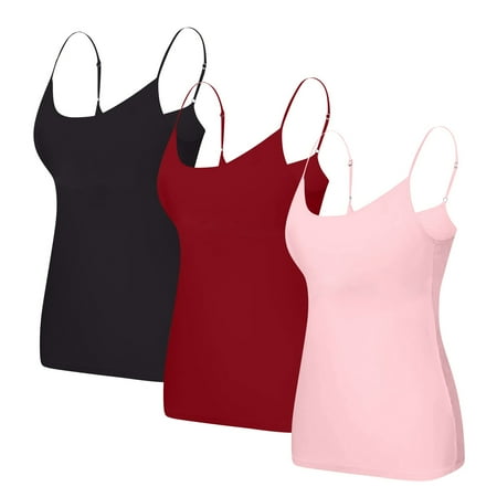 Ukumplol Tank Top for Womensleeveless Tops for Womenwomens Summer Tops Summer Tops Tank Top Yoga Gym Sleeveless Camisole Plus Size Underwear with Chest Pad S 6xlcute Tops for Women Pink 3XL