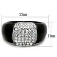 thumbnail image 2 of Two-Tone IP Black (Ion Plating) Stainless Steel Ring with Top Grade Crystal in Clear for Women Clear Stone Color Style TK1840 Size 7, 2 of 4