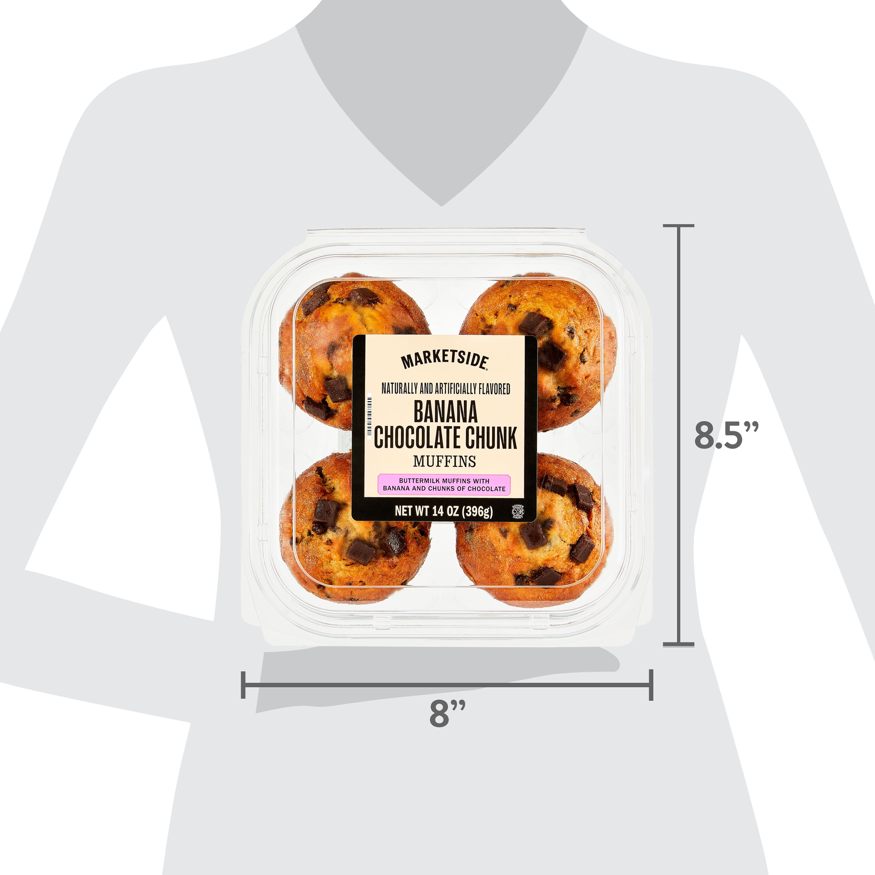 Marketside Banana Chocolate Chunk Muffins, 14 oz, 4 Count