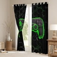 thumbnail image 4 of Homewish Kids Green Gamepad Black Out Curtains, Gamer Gaming Theme Curtains Pack of 2 (42x63 Each), Modern Fashion Honeycomb Bedroom Curtains, Window Curtains Bedroom Decor, 4 of 7