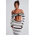 thumbnail image 2 of EASYBRAUS Women Striped Two Piece Skirt Set Summer 2025 Crop Top and Long Skirt Outfit S-L, 2 of 10