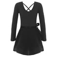 thumbnail image 2 of YONGHS Girls Long Sleeve Leotard with Tutu Skirt Kids Ballerina Ballet Dancewear Dress Outfits Black 3-4, 2 of 5