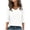 White, variant on Staron Women's Casual V-Neck Blouse Shirts with Pockets Short Sleeve Pleated Solid Color Fashion Top, Dark Blue XXL