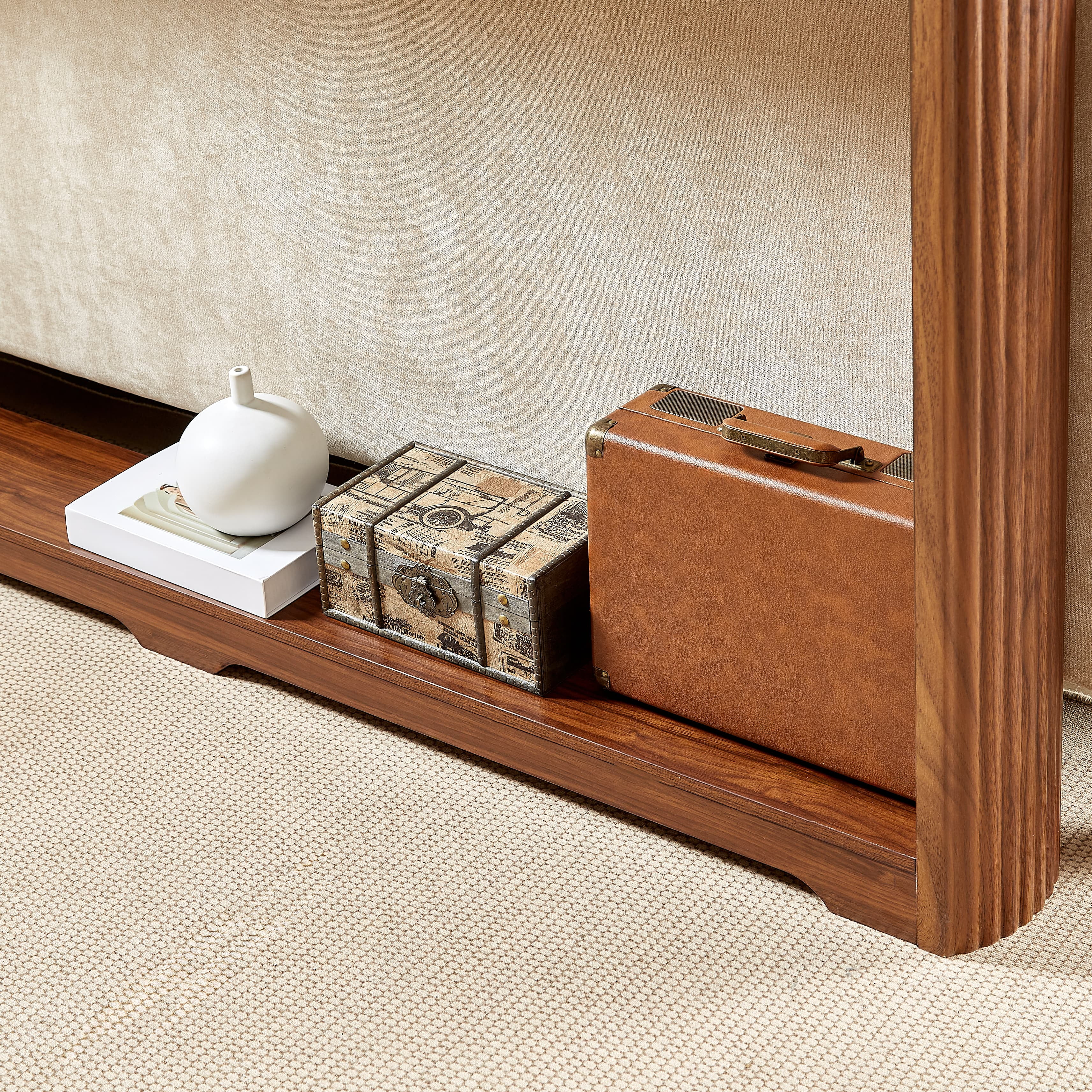 Aukfa 70.1" Narrow Console Table, Long Entryway Table & Behind Sofa Table for Hallway and Living Room,Walnut