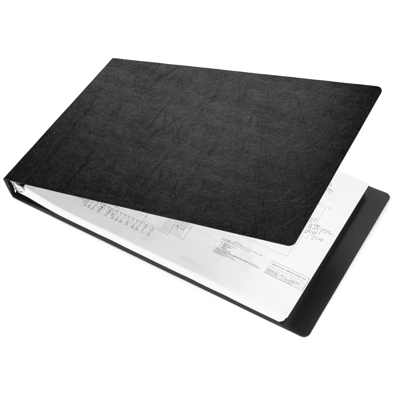 11x17 Binder Poly Panel Featuring a 1" Round Ring Black