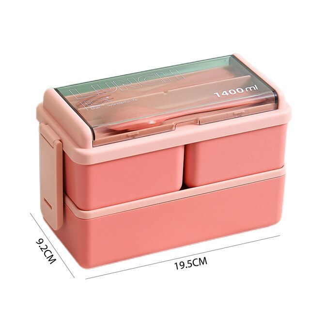 UMMH Compartment Lunch Box Plastic Double Layer Food Storage Containers