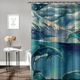thumbnail image 2 of Shiartex Blue Shower Curtain,Teal Shower Curtain,Whale Shower Curtain for Bathroom with Nautical Mountain Shower Curtain Ocean Sea Shower Curtains Sets Machine Washable Waterproof Modern White, 2 of 7