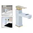 thumbnail image 3 of Grifo de cocina Grifo mezclador Pantalla de temperatura LED Grifo de baño para lavabo Baño Blanco y dorado Gloria Grifo de baño, 3 of 8