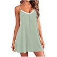 thumbnail image 2 of Purcolt Nightgowns for Women Lace V Neck Lingerie Chemise Night Shirt Sleeveless Soft Mini Sleep Dress Full Slips Sleepwear S-XXL, 2 of 8