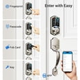 thumbnail image 3 of Veise Fingerprint Front Door Lock with Handle Set, App Control, Keyless Entry Keypad Deadbolt, Digital Electronic Touchscreen, Easy Install, Auto Lock, Satin Nickel, 3 of 12
