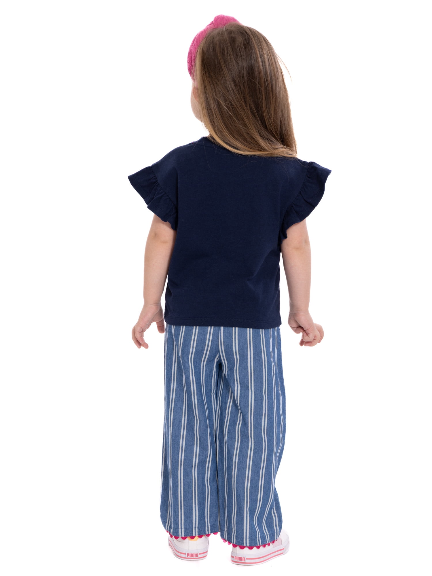 Strawberry Shortcake Toddler Girls Ruffle Graphic Tee and Stripe Pants Set, 2-Piece, Sizes 12M-5T
