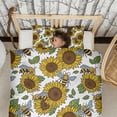 thumbnail image 3 of White Sunflower Duvet Cover and Pillowcase Set for Single Bedding, Bedroom Accessories for Kids Teens, 3 of 5