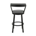 thumbnail image 4 of Kobe 26" Counter Height Swivel Bar Stool in Black Finish and Gray Faux Leather, 4 of 8