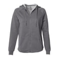 thumbnail image 1 of Independent Trading B03076584 Womens California Wave Wash Full-Zip Hooded Sweatshirt, Shadow - Medium, 1 of 1