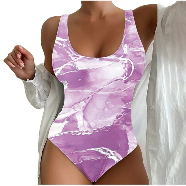 Bikini Tops for Women Printed High Waist Swim Shorts Swimsuit Set 1 Pc