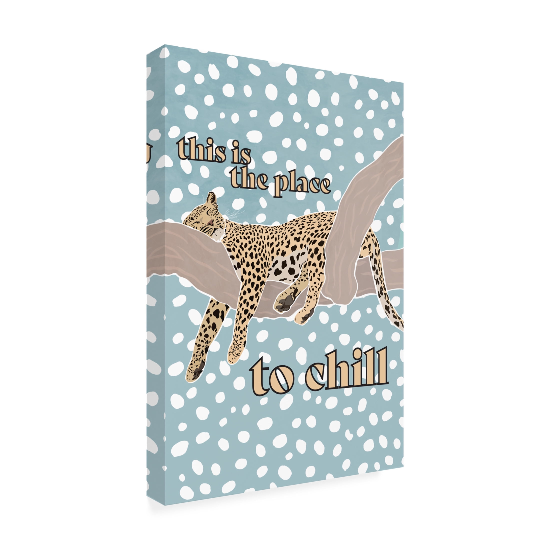Trademark Fine Art Sarah Manovski This Is the Place To Chill Leopard Kids Print Canvas Wall Art