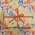 thumbnail image 3 of RUSPEPA Kraft Wrapping Paper Roll - Mini Roll - Colorful Cartoon Letters Design Great for Baby Boy or Neutral Gift Wrapping, Kids' Birthday Party and Baby Shower - 17 Inches X 32.8 Feet, 3 of 7