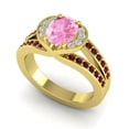 thumbnail image 2 of Diamond-Capitals 2.35 Carat Oval Cut Pink Sapphire & Garnet Gemstone Stunning Wedding Ring for Ladies in Solid 18K Yellow Gold Size 7, 2 of 8