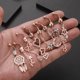 thumbnail image 5 of 8 Uds. Piercing para ombligo con estrellas, pendiente para ombligo con colgante de cristal de diamantes de imitación, joyería para el cuerpo de plátanos de acero inoxidable, 5 of 5