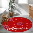 thumbnail image 3 of Round Rugs 3Ft, USA Independence Day Round Area Rug Washable Indoor Throw Carpet, Red Fireworks Stars Small Non Slip Circle Rug for Bedroom Living Room Home Decor Aesthetic, 3 of 8