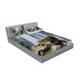 thumbnail image 2 of Ambesonne Landscape Fitted Sheet & Pillow Sham Set, Tropical Waterfalls, Queen, White Green and Brown, 2 of 2