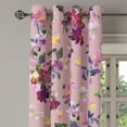 thumbnail image 3 of Ambesonne Floral Grommet Curtain, Spring Bouquets Wild Flowers, 50"x108", Pale Pink and Multicolor, 3 of 5