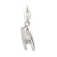 thumbnail image 4 of Sterling Silver ASL Hand Sign Pendant Charm for Necklace or Bracelet, Unisex Rock On I Love You Symbol, Music Culture Unity Jewelry, 4 of 6