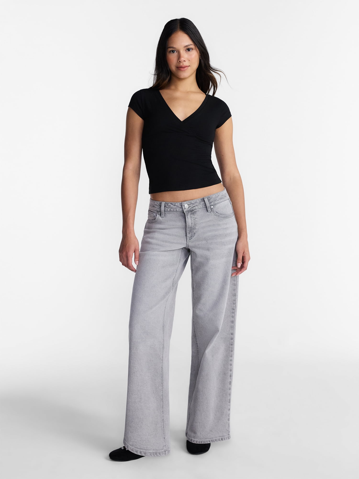 No Boundaries Surplice Top with Cap Sleeves, Women’s XXS-XXL