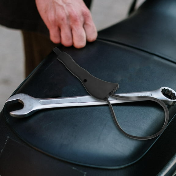 Greenadscape 1Pack Multi-functional Strap Wrench for Oil Filter and Bottle Opening in Grey Color