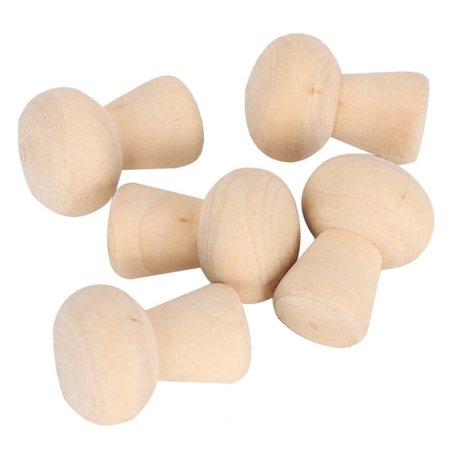Cuerpos de Muñecas de Clavija, Muñeca de Clavijas Sin Terminar, Suministros de Artesanía Fácil de Pintar Cabeza de Hongo para Artesanías