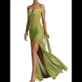 thumbnail image 2 of Vestido de Dama de con Escote en V, Plisado, de , 2025, con Hombros Descubiertos, Fluido, Formal, de Noche, para Invitada de Boda con Abertura Verde M, 2 of 9